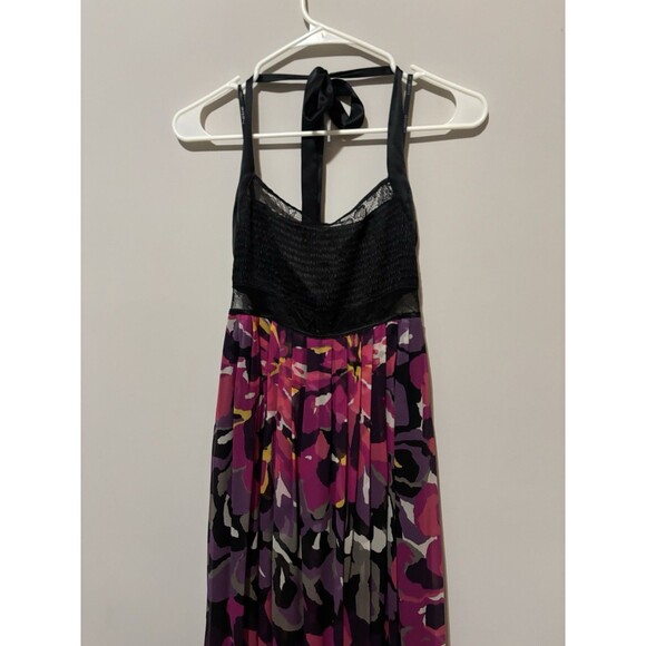 Y2K Bebe Black 100% Silk Halter Dress Size XS - Picture 2 of 5